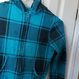Girls plaid zip up hoodie